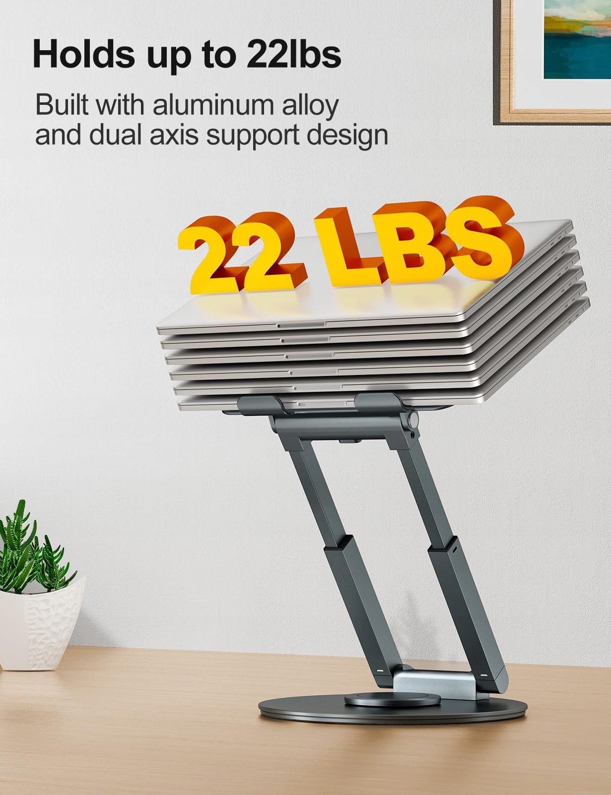 STÄNDER Laptop Regulowany Obrotowy Ergonomiczny Do Laptopów 10–17 Cali — miniatura 6