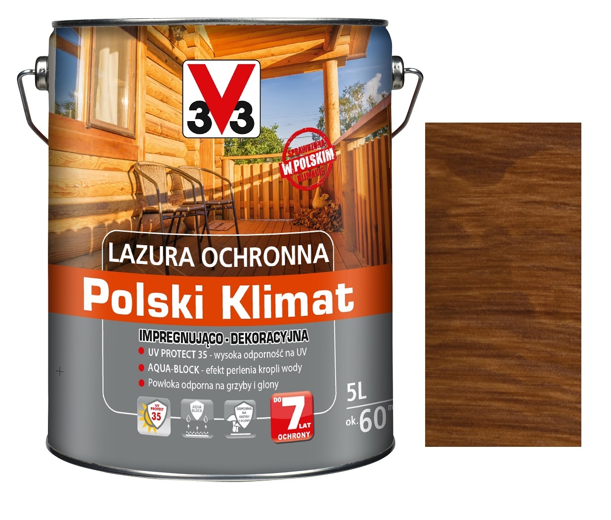 Lazura V33 Polski Klimat 7LAT Dąb Ciemny 5L