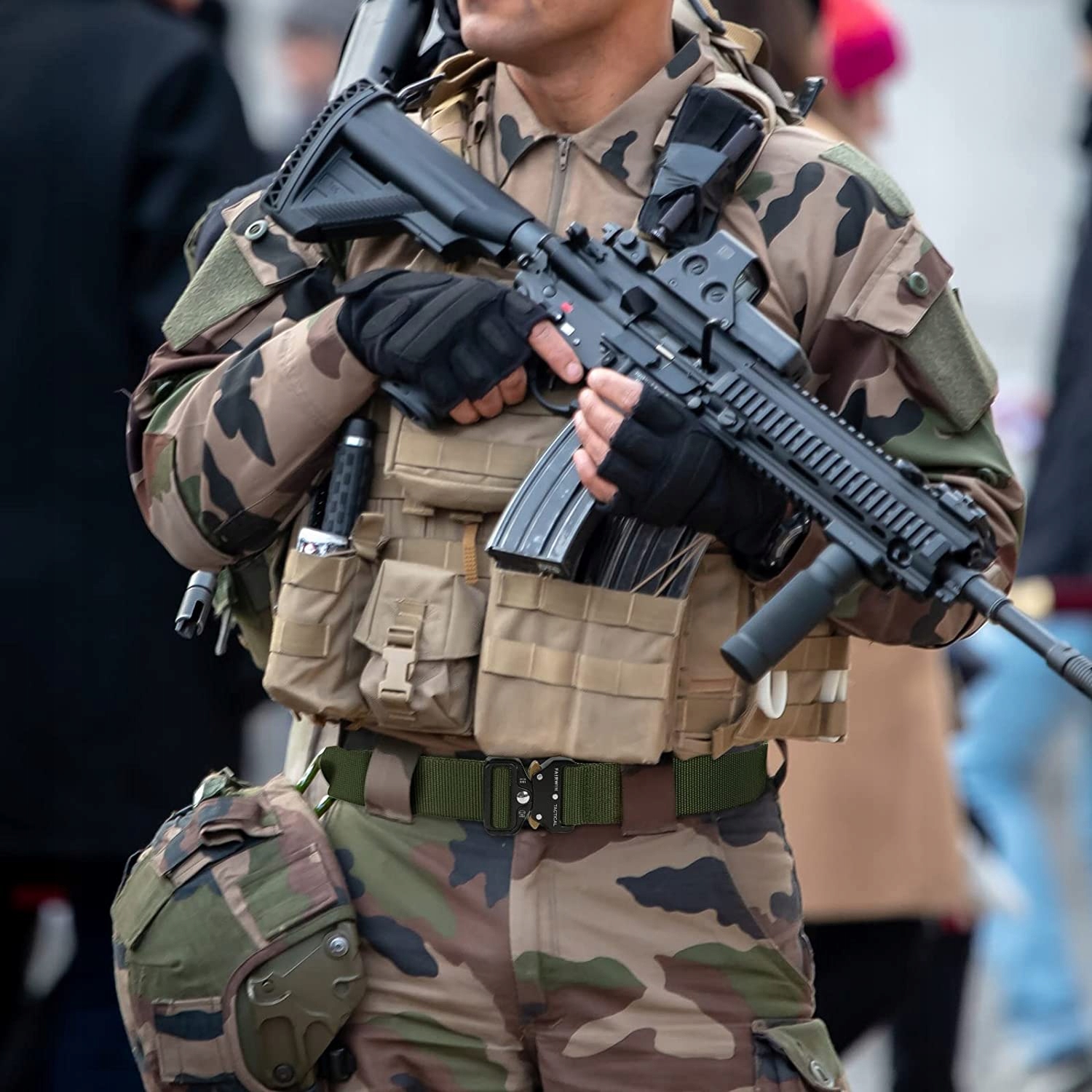 PASEK PARCIANY WOJSKOWY TAKTYCZNY + SASZETKA MOLLE Długość bez klamry 120 cm