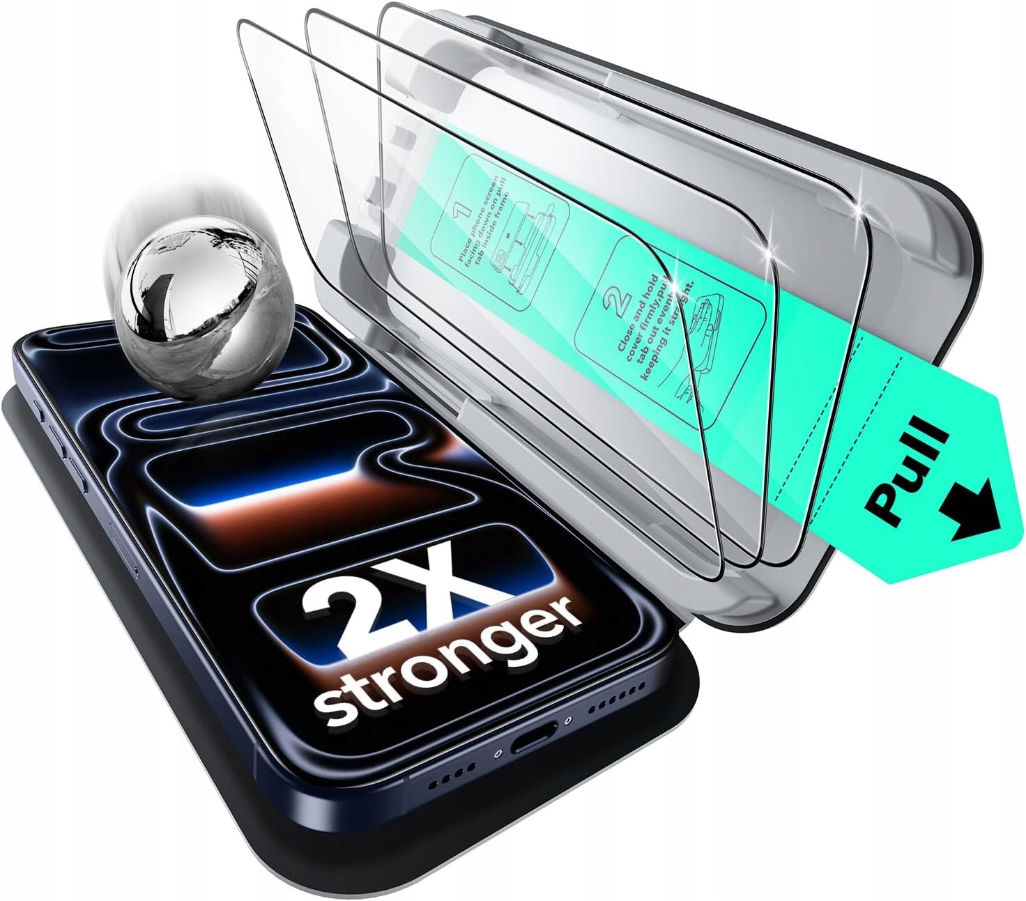 Esr iPhone 17 Pro Tvrzené Sklo 3-balení Vojenská ochrana 9H UltraFit