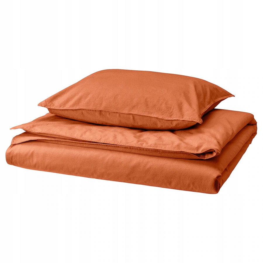 Ikea Angslilja Komplet pościeli 200x200/50x60 cm brązowy Bawełna