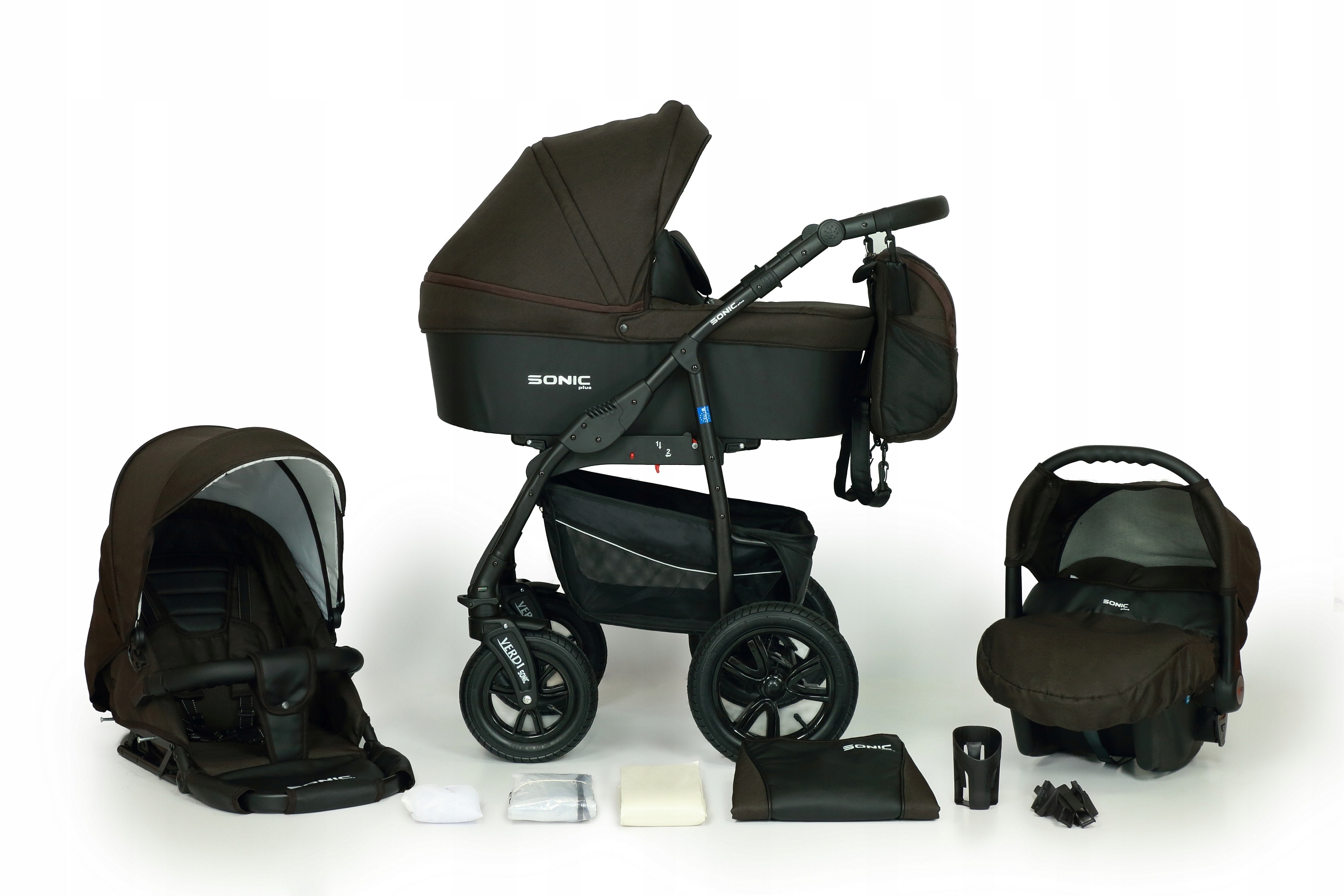 WÓZEK DZIECIĘCY VERDI SONIC PLUS 3W1+ AKCESORIA