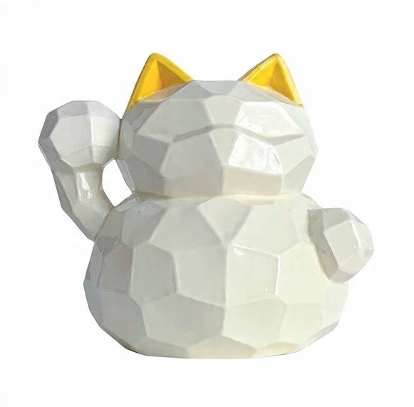

Japoński kot szczęścia żółty Manaki Neko mały skar