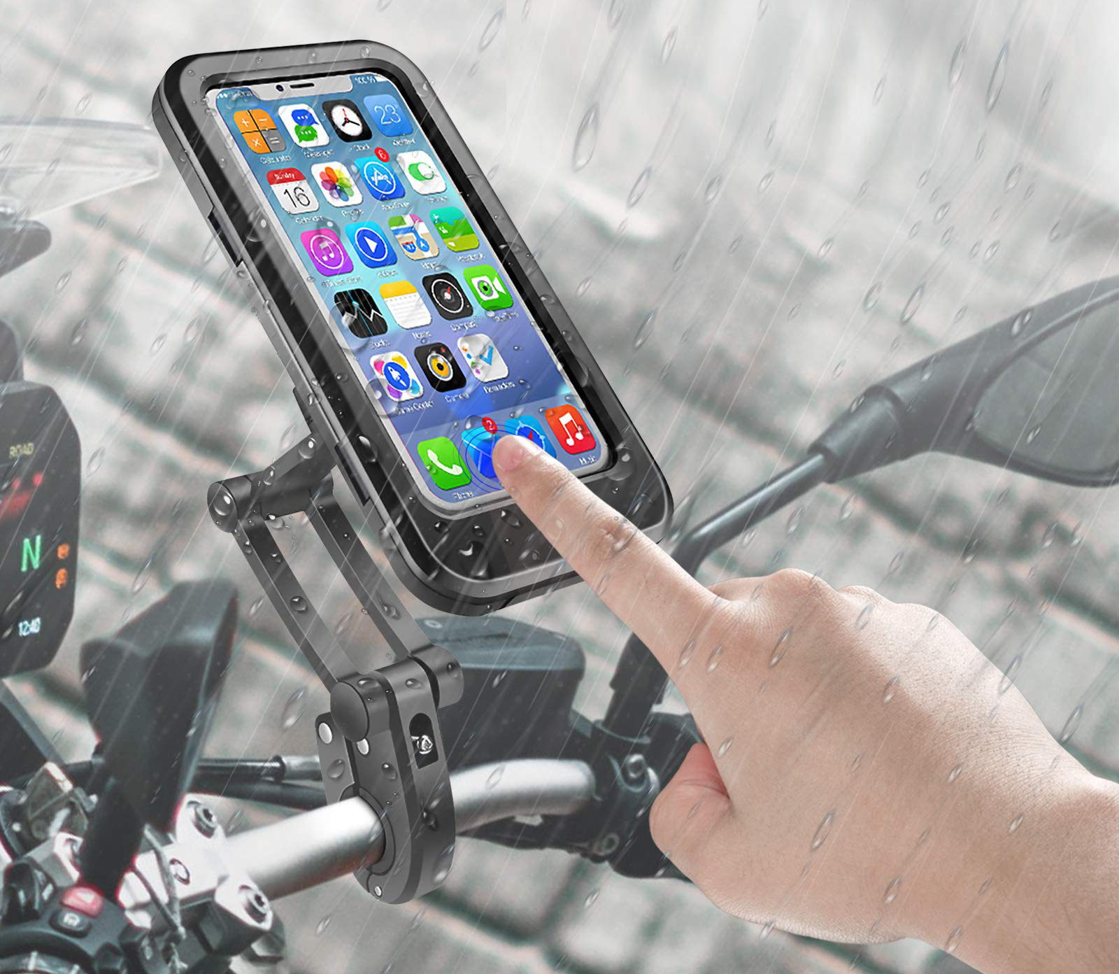UCHWYT ROWEROWY MOTOCYKL NA TELEFON MONTOWANY NA KIEROWNICĘ ROWERU STABILNY Model EB655