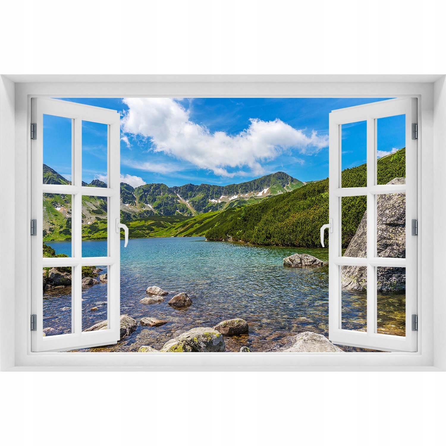

3D Okno Naklejka na ścianę Dolina Tatry 90x60