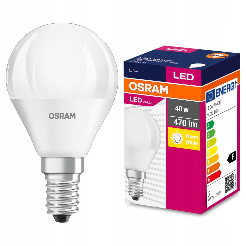 

Żarówka Led 5,5W=40W E14 kulka Osram 2700K ciepła