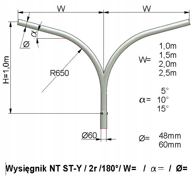 Wysięgnik Nt St-y 2 ram 1,0 m