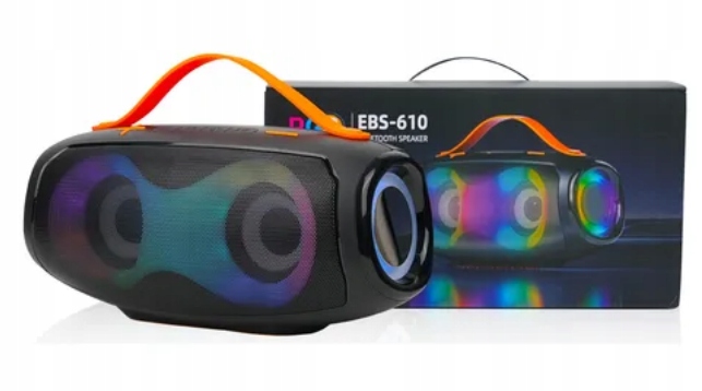 Bezdrátový Bluetooth Reproduktor EBS-610 Rgb Led 20W Aux Silný Stereo Bas