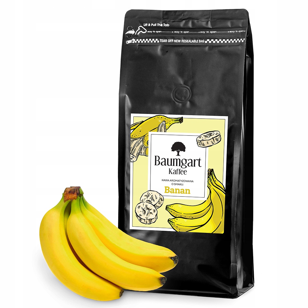 Kawa Mielona 1kg 1000g Smakowa 100% Arabica Brazylia Bananowa Baumgart