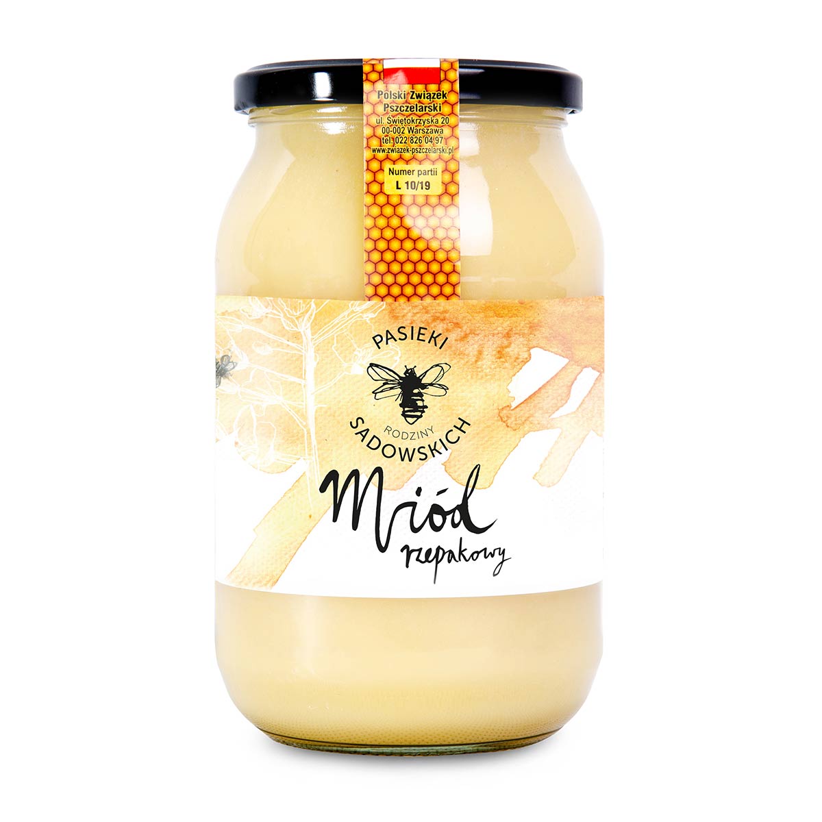 Levně Řepkový med nektarový, přírodní, 1200 g Pasieki Rodziny Sadowskich