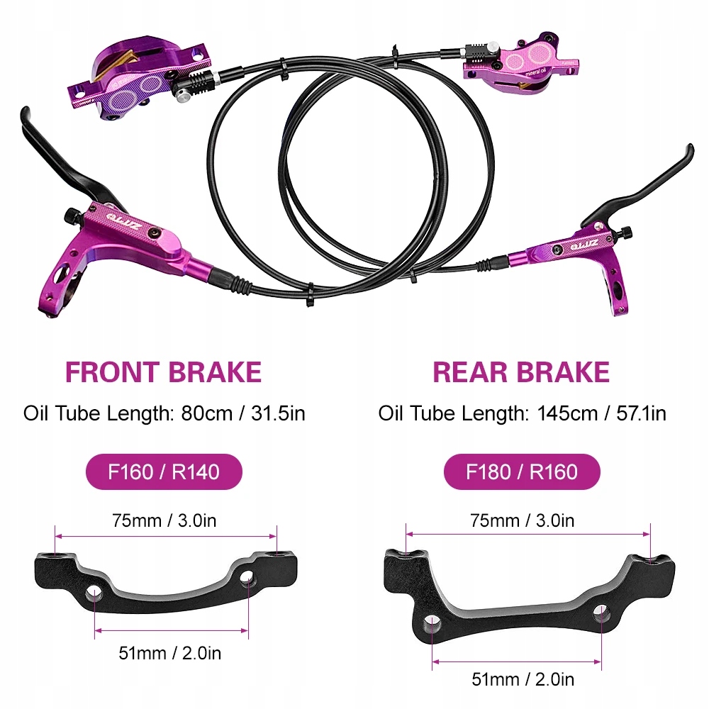 Rowerowy hydrauliczny hamulec tarczowy czarny Marka inna marka