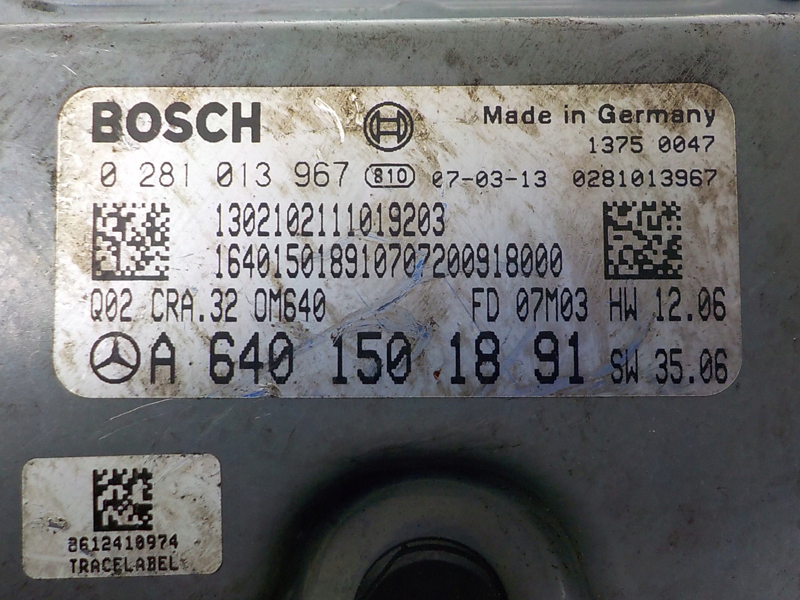 MERCEDES computer control unit 0281013967 A6401501891