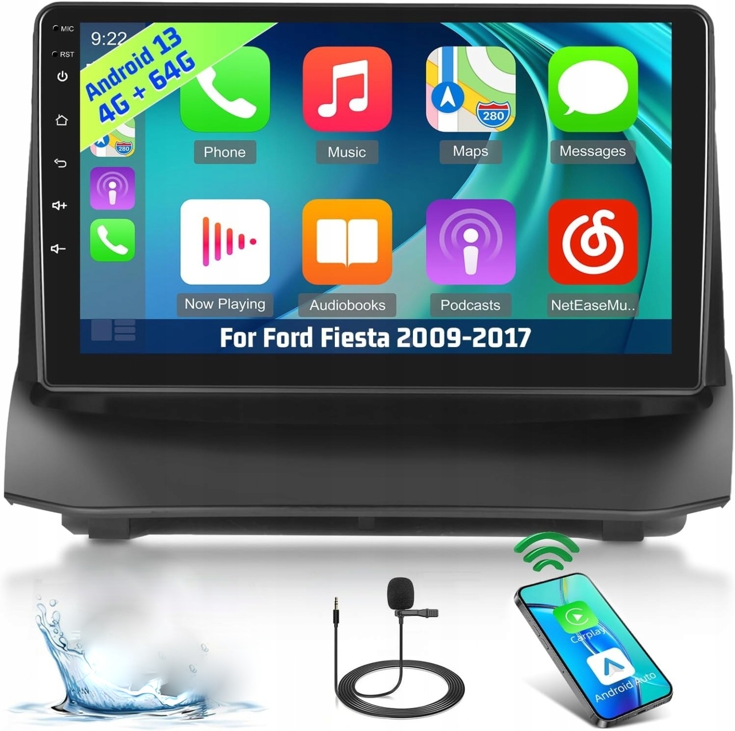Radio Nawigacja Navi Android Carplay WiFi Ford Fiesta VII MK7 09-17