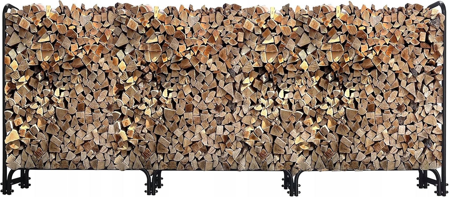 Kovový Regál Na Dřevo Stojan Na Topení 272 x 25 x 95 cm Odolný Vůči Rzi