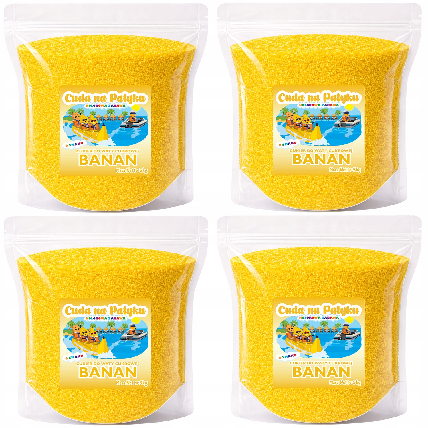 Cukr na Cukrovou Vatu Banánový 20 kg (4 x 5 kg)