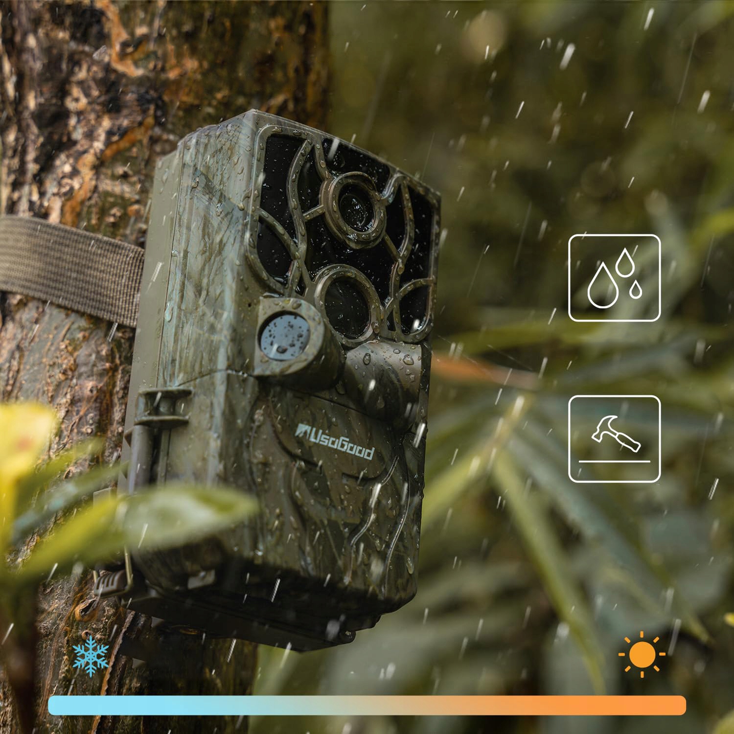 KAMERA LEŚNA FOTOPUŁAPKA MYŚLIWSKA WIFI 4K 48MPx BLUETOOTH IP66 WODOODPORNY Prędkość wyzwalania 0.3 s