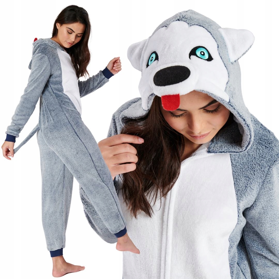 

Onesie ciepła puchata piżama dres pies Husky L 170