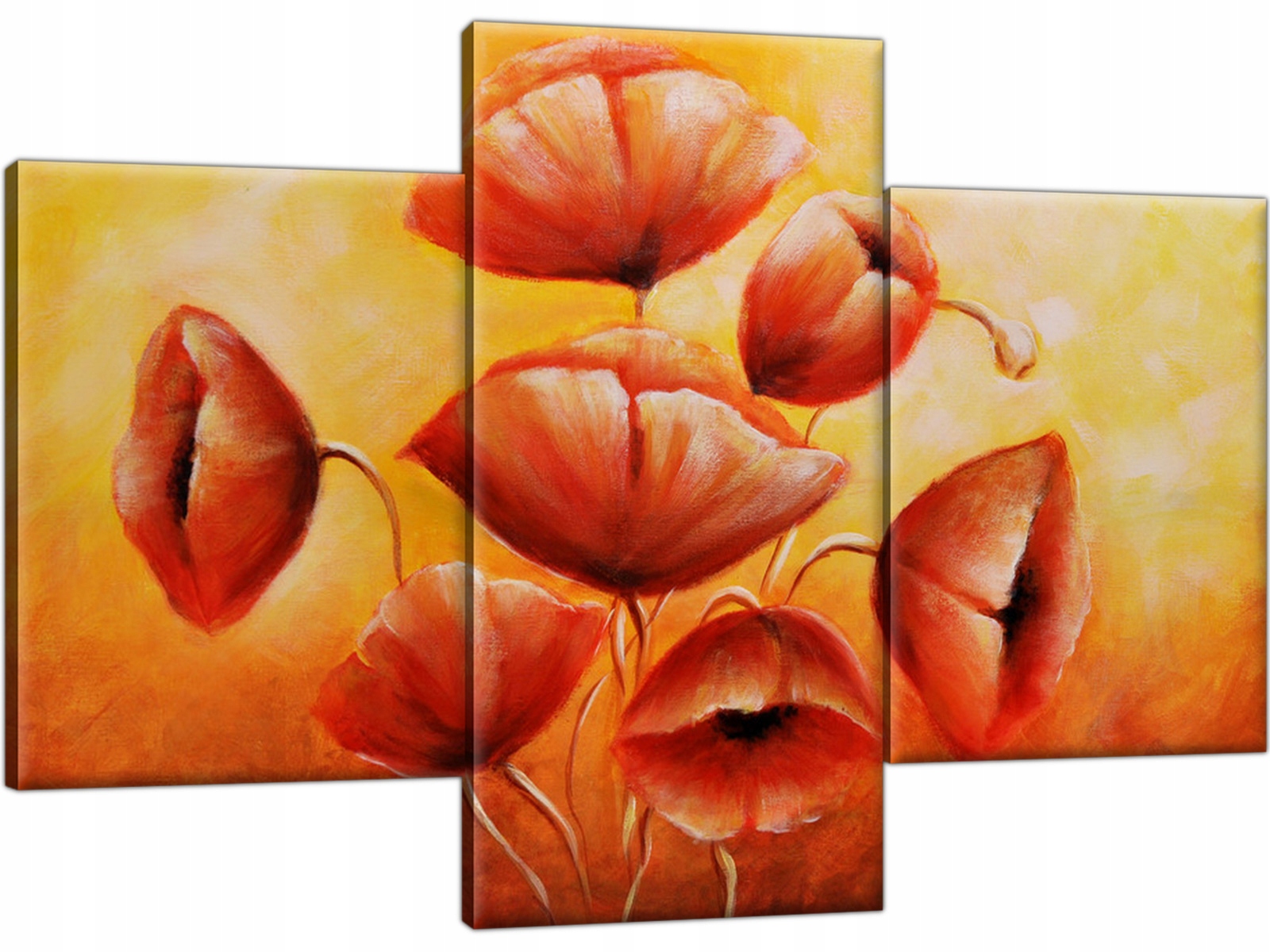 

Obraz na płótnie Tryptyk Maki Kwiaty 90x60 Piękny