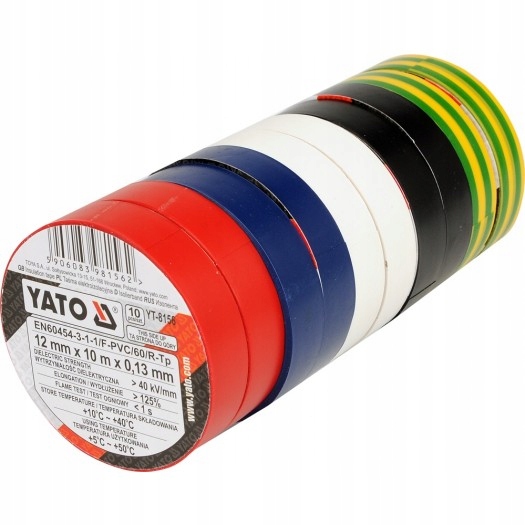 

YT-8156 Taśmy Izolacyjne 12MMX10MX0 13MM Kpl 10SZT