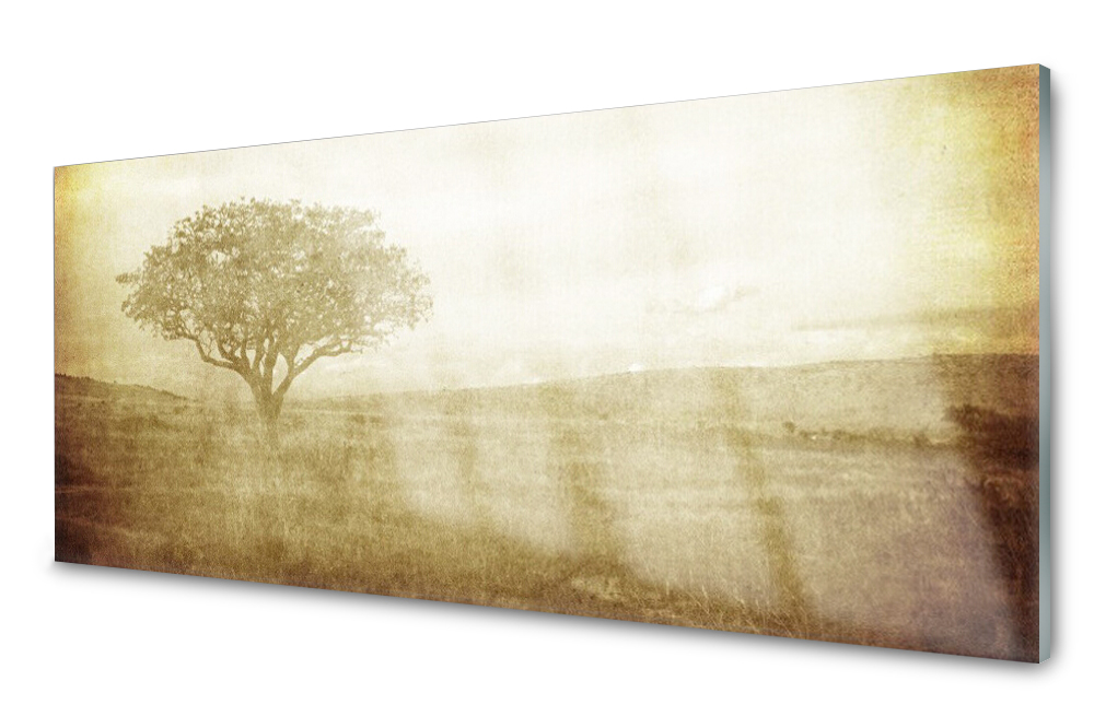 

Panel szklany do kuchni Drzewo Sepia 125x50