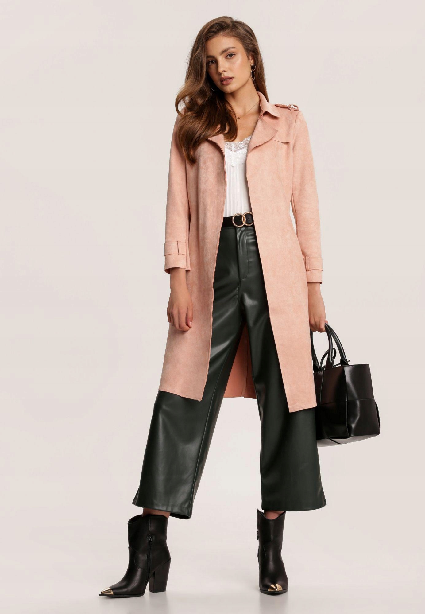 Renee Jasnoróżowy Płaszcz damski S/M Szlafrokowe Rozmiar S/M