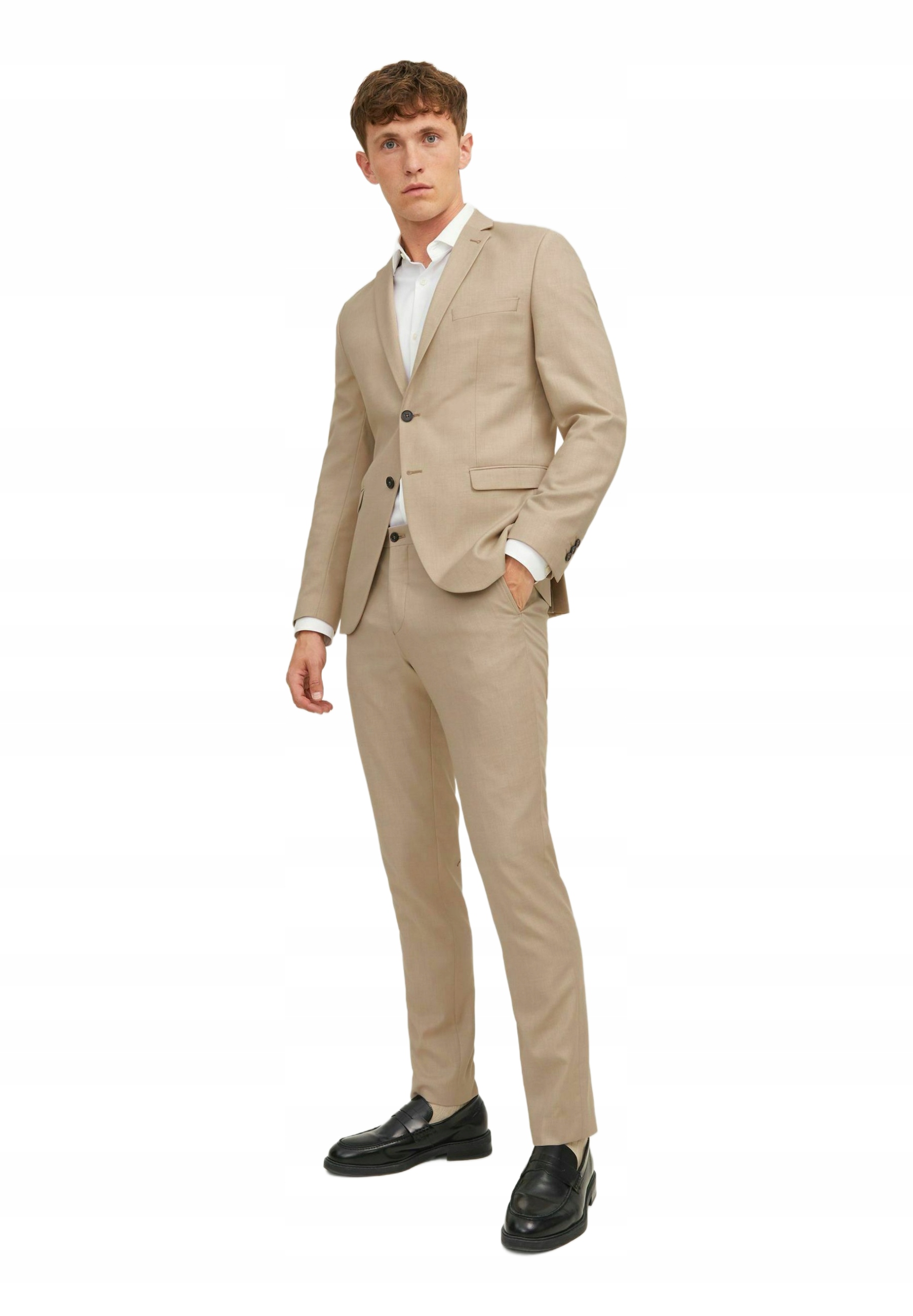 Jack & Jones Béžové Jednoduché Ležérní Kalhoty S Páskem 54 6BA