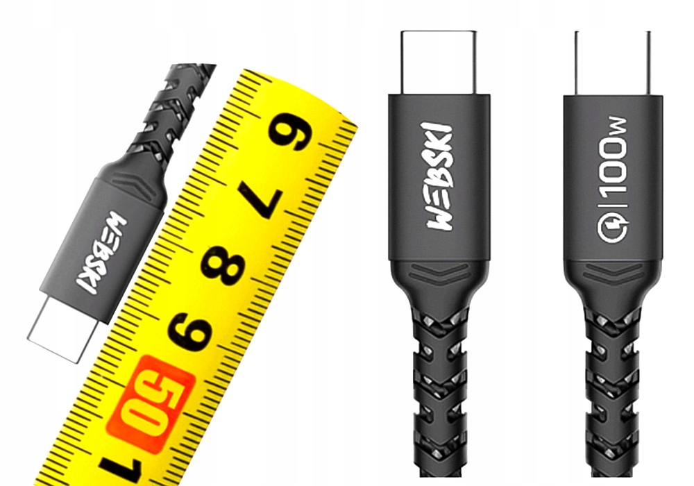 

Mocny Krótki Kabel 50CM 100W 5A Qc Pd Usb-c/usb-c