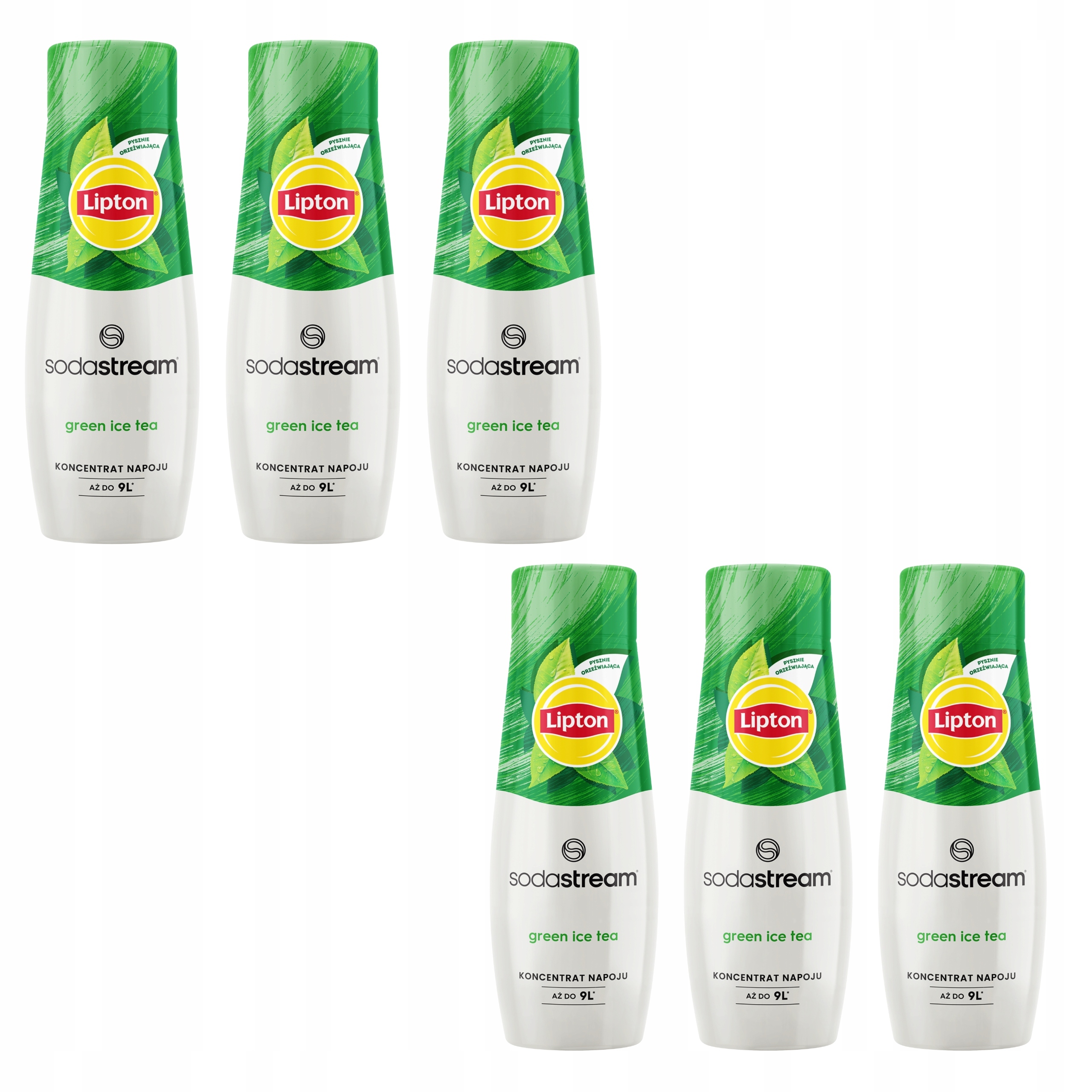 6 x Sodastream Lipton Green Ice Tea zelený čaj koncentrát sirup 440 ml
