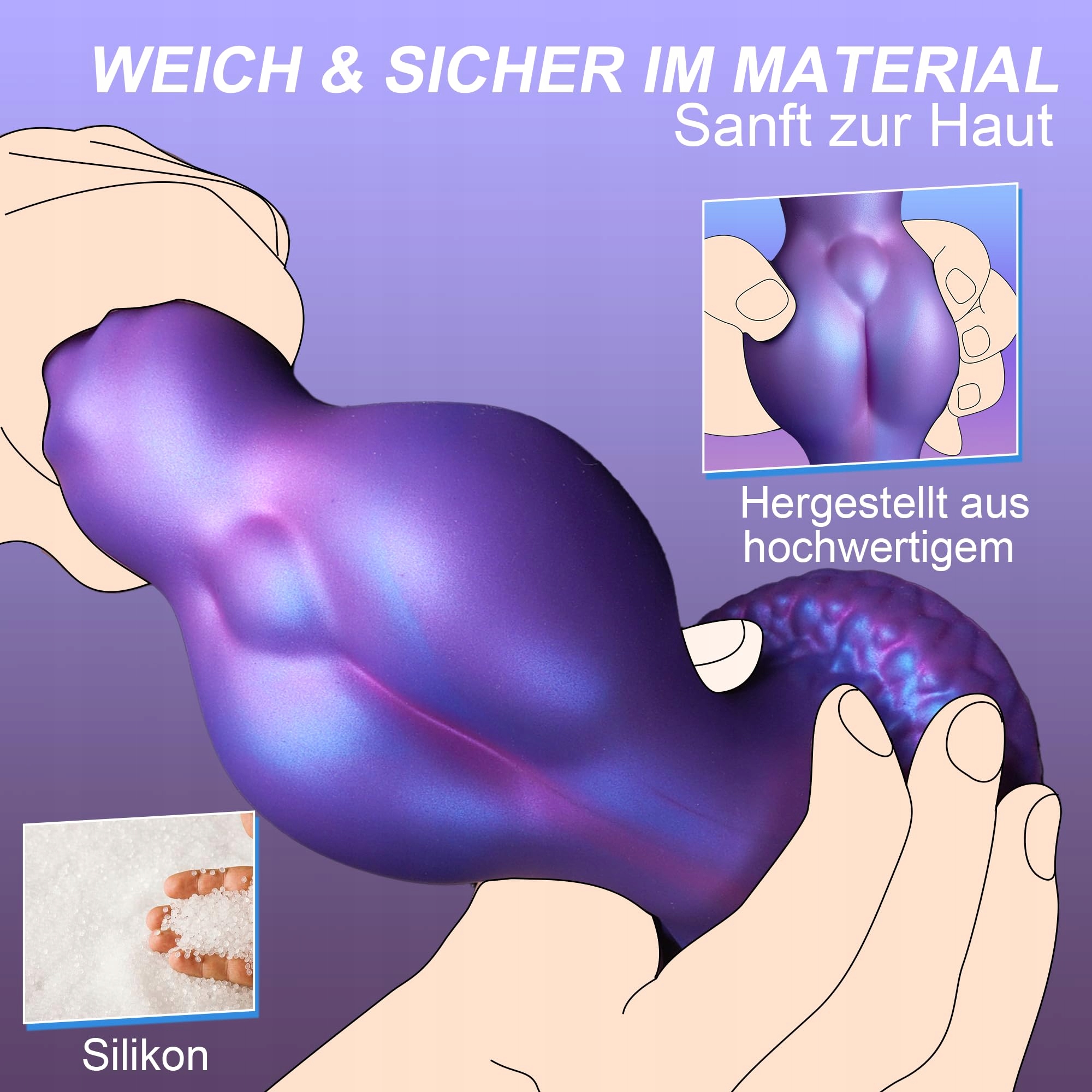 BREIT 8cm Knot Monster Analny Dildo Silikonowy z Przyssawką XXL — miniatura 4