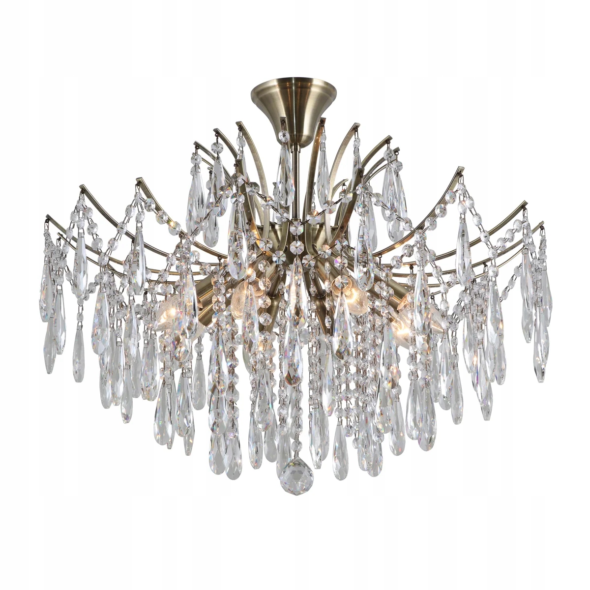 Mosazný lustr s glamour krystaly do obývacího pokoje v ložnici, 8 bodů Italux