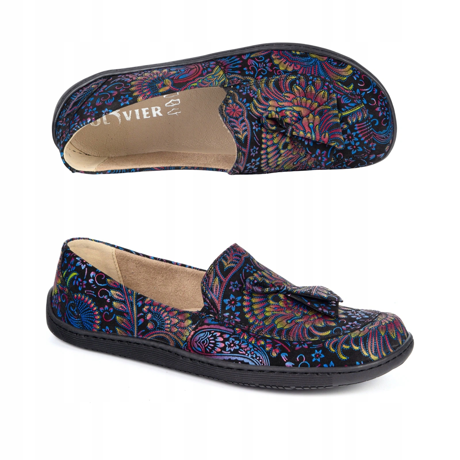 Dámské barefoot kožené mokasíny Olivier Silk široké v prstech 37