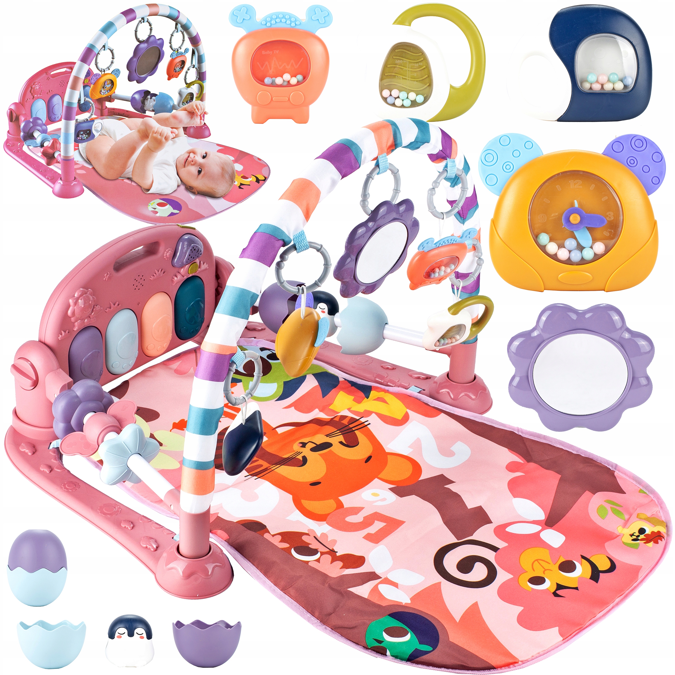 MATA EDUKACYJNA INTERAKTYWNA Z PIANINKIEM GRYZAKI