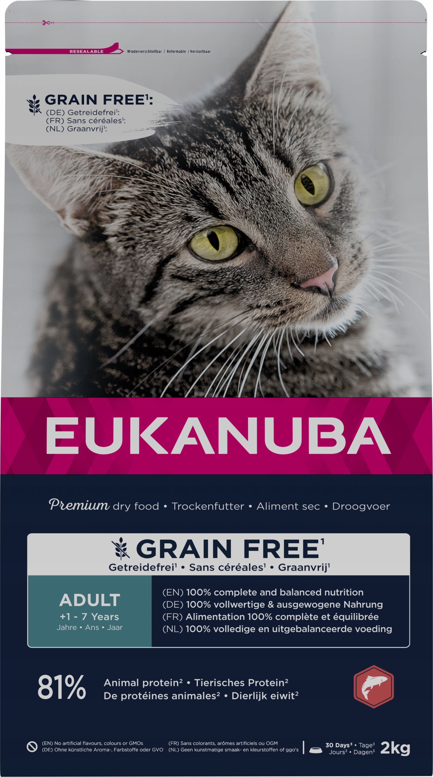 Levně Eukanuba Kot Grain Free Adult Losos 2kg
