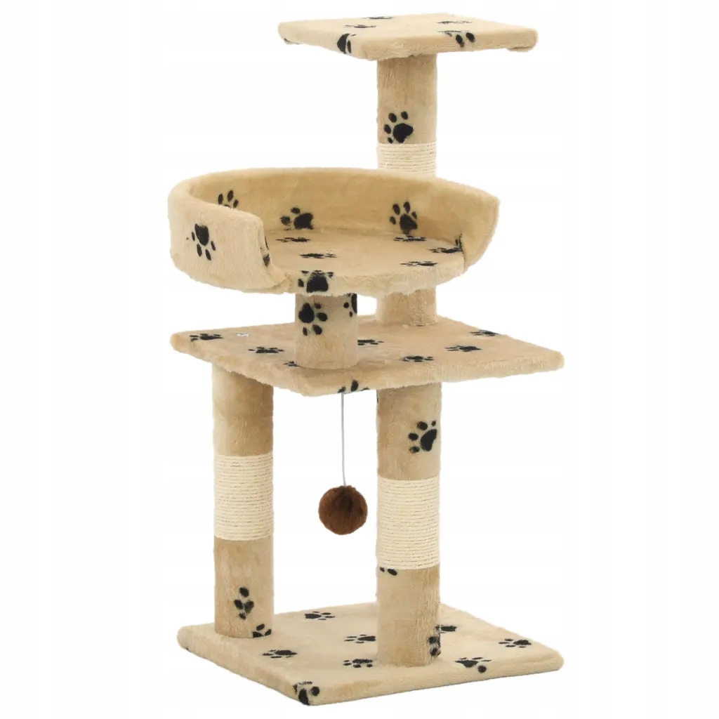 Levně Škrabadlo pro kočky se sisalovými sloupky, 65 cm, be