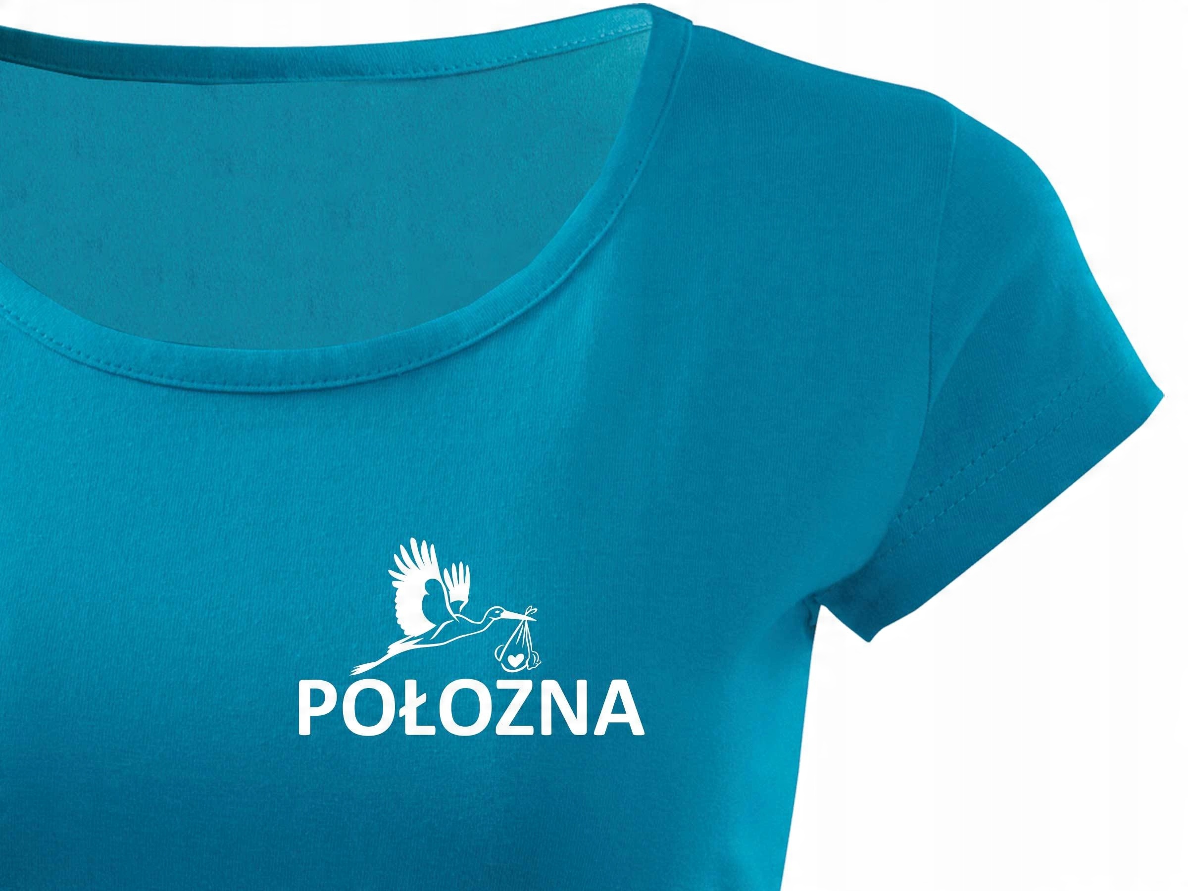 

Medyczna koszulka bawełniana nadruk Położna