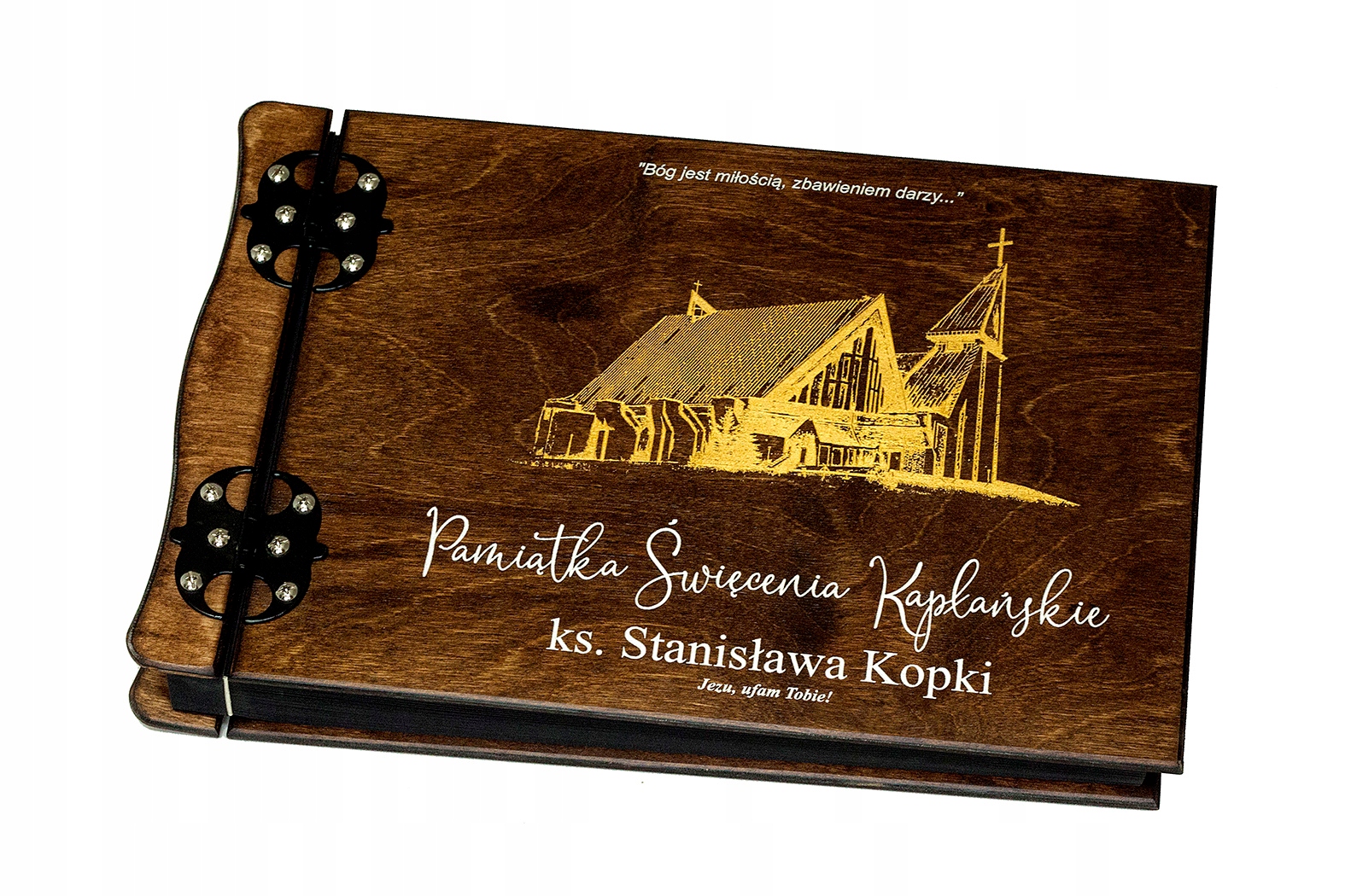ALBUM DREWNIANY ZDJĘCIA PRYMICJE ŚWIĘCENIA