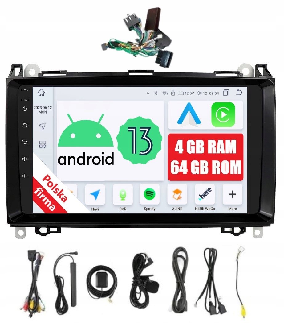 Radio Nawigacja Android Mercedes Benz W906 Sprinter 4/64 Gb Dsp Carplay Lte