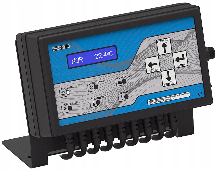 Sterownik do pieca, kotła z podajnikiem - NEGROS ( strefy czasowe, 2 pompy) Stan opakowania oryginalne