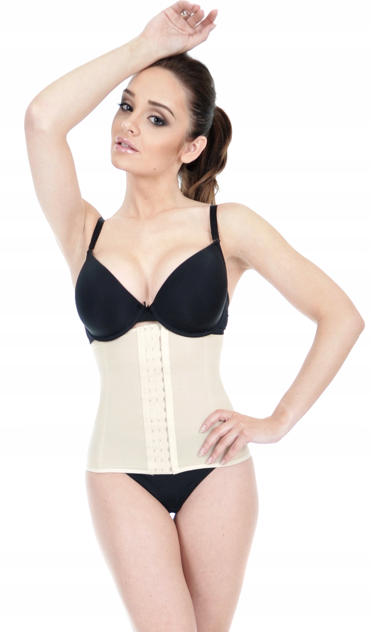 Orirose PAS gorset mocno WYSZCZUPLAJĄCY modelujący BRZUCH talię poporodowy Kolor beżowy