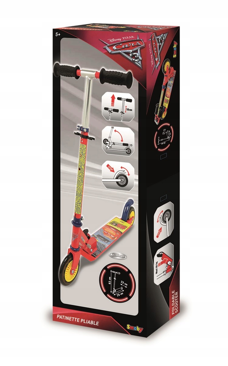 Hulajnoga dwukołowa Smoby Czerwona kauczukowe koła