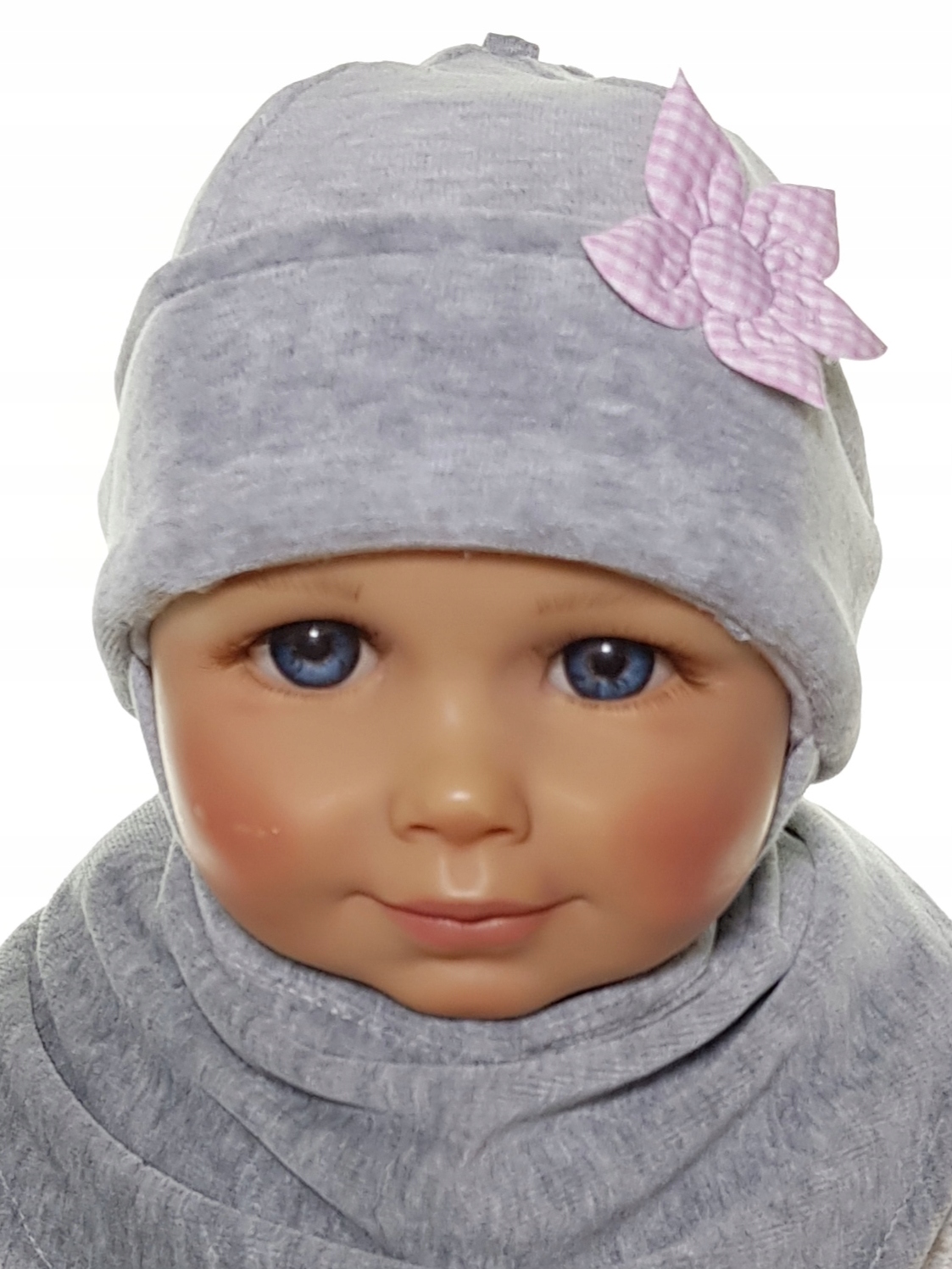 KOMPLET WELUR DLA NOWORODKA CZAPKA + CHUSTKA CZAPECZKA CHUSTECZKA 5 KOLORÓW Okazje chrzest