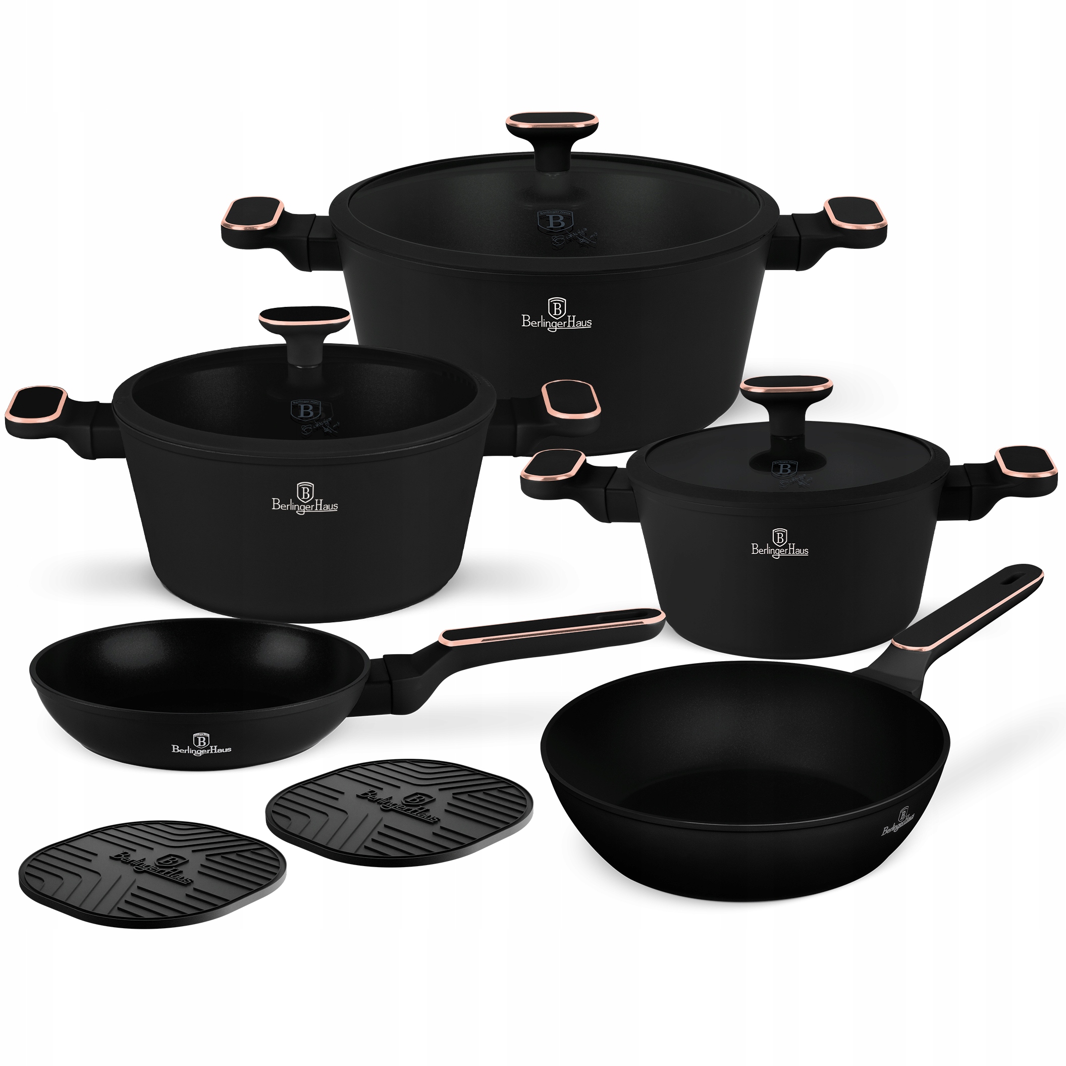 BerlingerHaus Black Rose BH-8362 10 ks Súprava hrncov