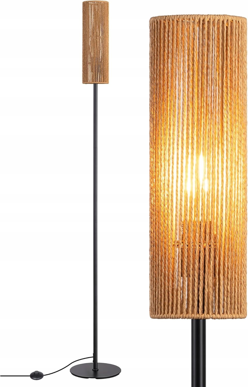 Stojaca Led Lampa Boho S Tienidlom Z Lana E27 2700K Obývačka Spálňa 165 CM