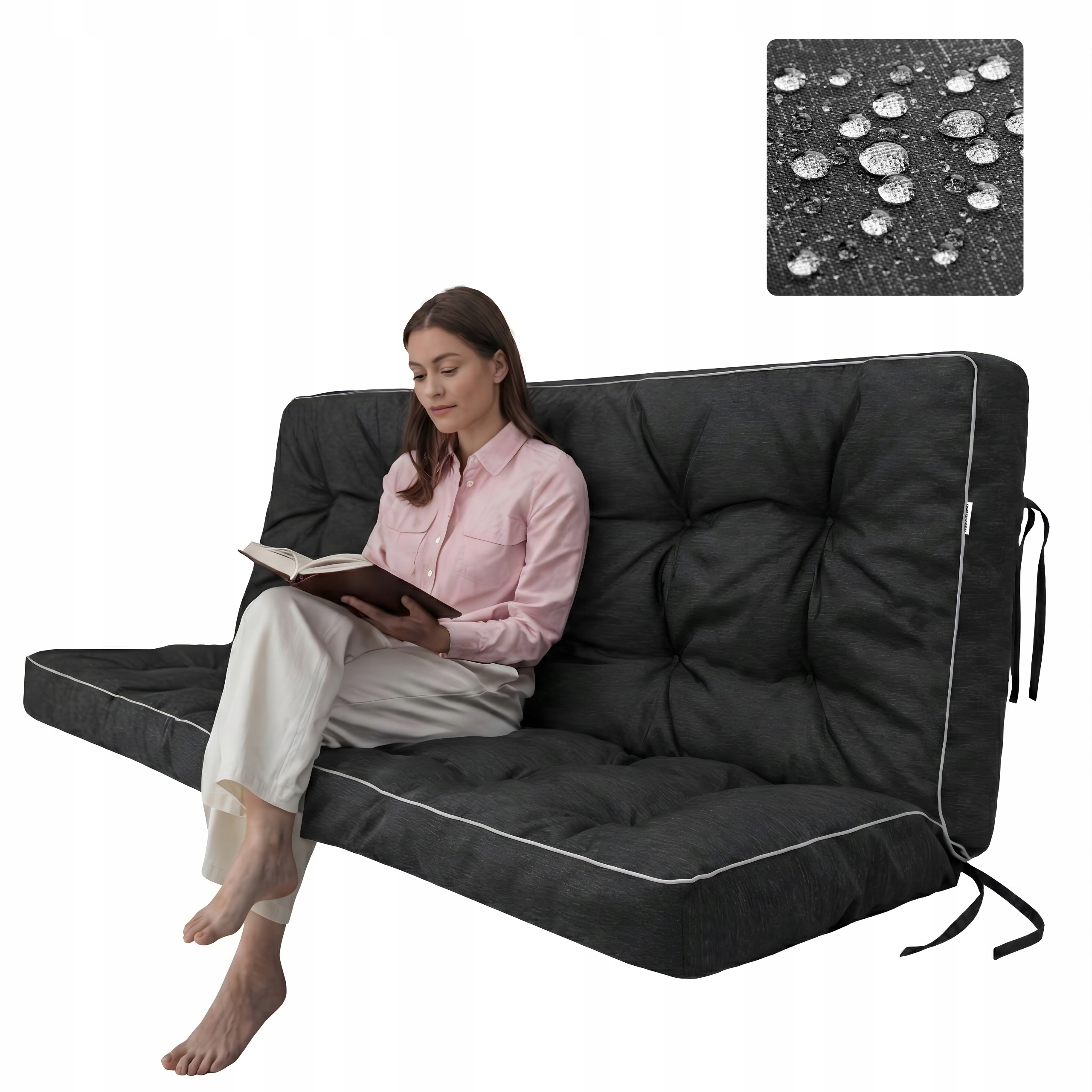 Poduška Na Hojdačku Poduška na záhradnú lavičku Vodotesná pre 3 osoby 180 cm