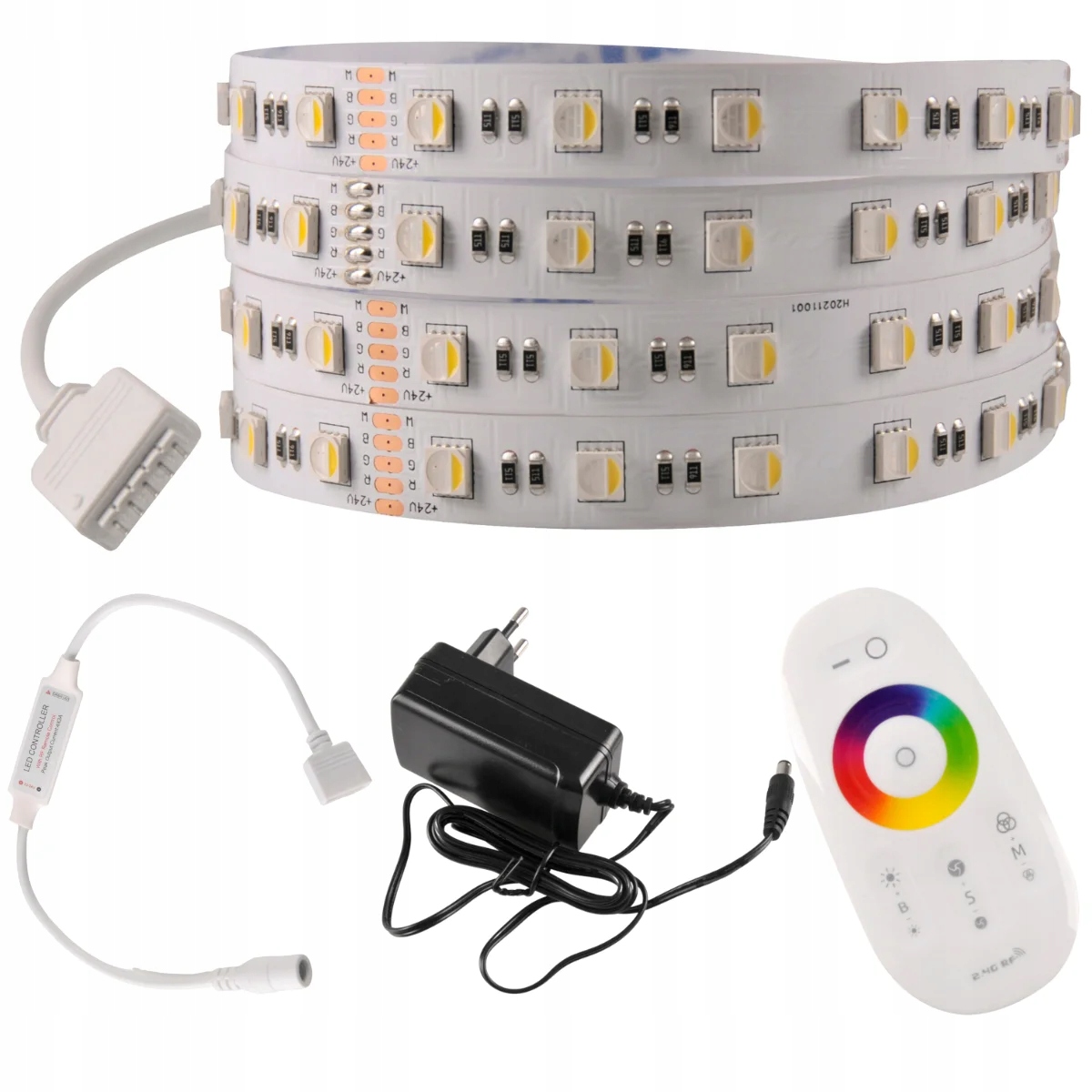 Sada Led pásikov Rgb 4000K 5m 24V s diaľkovým ovládaním do izby Polux