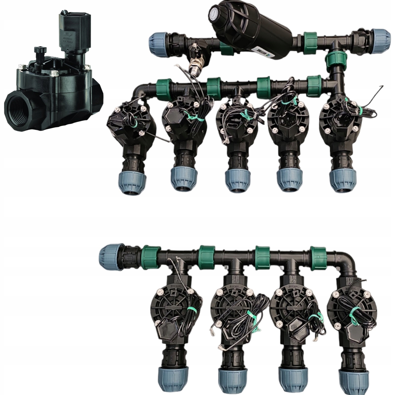 Kolektor nawadniania na 9 sekcji z filtrem Rain Bird Hv RainBird Pe 25