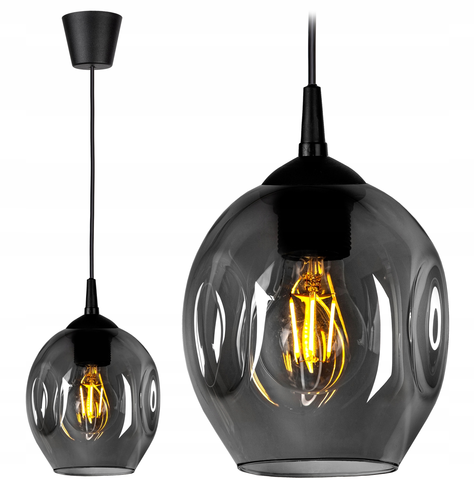 

Szklana Lampa Wisząca Sufitowa Żyrandol Plafon Led