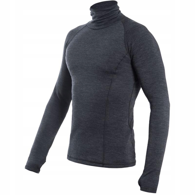 Sensor Triko Merino Bold Roll Neck pánské dlouhý antracitová šedá L