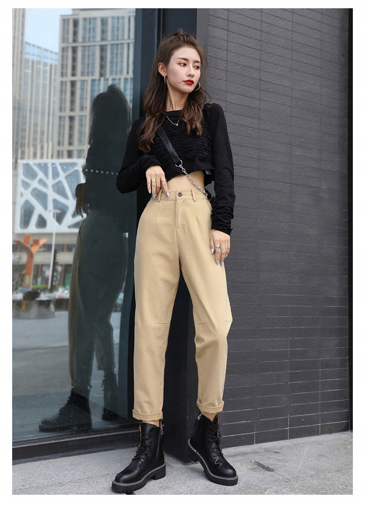 Streetwear Oxford Harem Pants Women Trendy Baggy Plus Size