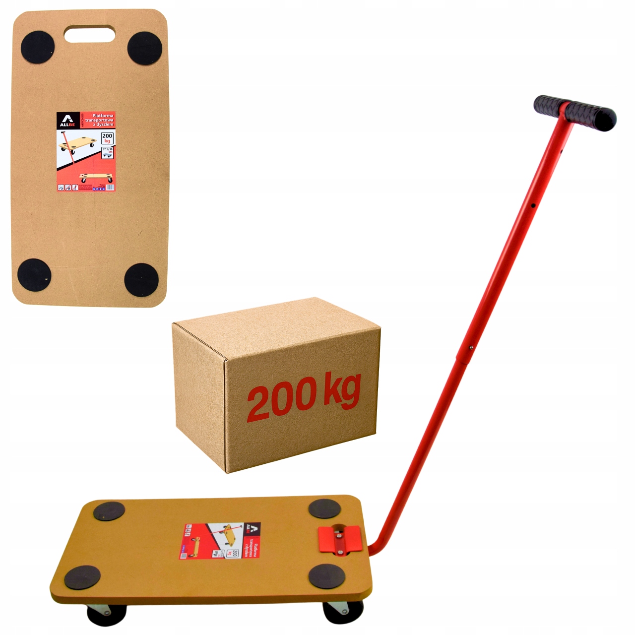 ПЛАТФОРМА ТЕЛЕЖКА ТРАНСПОРТНАЯ ПЛАТФОРМА ГРУЗОПОДЪЕМНОСТЬЮ 200 КГ СО СТАНДАРТНОЙ РУЧКОЙ